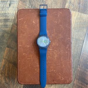 Swatch Navy Blue Rubber Band Watch